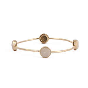 Brazalete Boho Hecho a Mano con Cristales de Azúcar Blancos y Baño de Oro, con Piedras Preciosas Naturales, Ideal para Aniversarios, Fiestas, Regalo de Joyería - Product Image 2