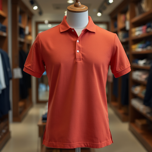 Chemise décontractée pour homme en coton 100% tricoté à boutons, imprimé personnalisé, respirante, pour le golf, OEM/ODM - Product Image 3