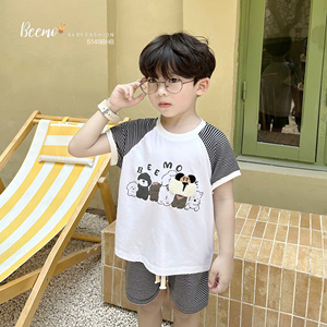 Conjuntos de Ropa para Niños de la Mejor Calidad, Camiseta y Pantalones Cortos de Algodón Cómodos para Niños Pequeños, Ropa para Niños Pequeños para el Hogar - Product Image 2