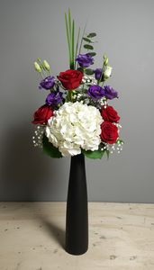 Vase à fleurs haut et fin en métal moulé noir mat, style nordique, pour centre de table de mariage - Product Image 5