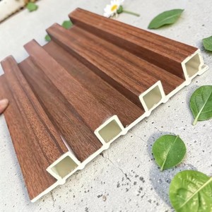 Panel de Pared Moderno de Madera y Plástico Compuesto, Diseño Acanalado 3D, Panel Decorativo Insonorizante para Interiores - Product Image 1