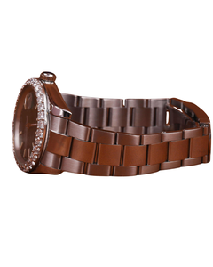 Reloj de Acero Inoxidable con Corte Redondo de Moissanita para Mujer, para Bodas y Fiestas, Reloj de Diamantes con Esfera Verde para Venta de Exportación - Product Image 3