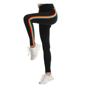 Leggings de sport/yoga taille haute sans couture en Spandex/Nylon avec poches froncées, couleur unie, séchage rapide, pour la gym, 220g - Product Image 3