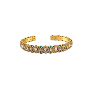 Rashika Gold Plated Polki Diamond Designer Bracelet for Wedding & Gifts - Product Image 2