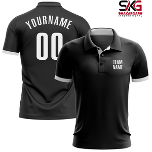 Custom <b>Navy</b> Yellow Contrast <b>Polo</b> <b>Shirt</b> Short Sleeve Sports Teamwear Printed Name Number Club Uniform - Product Image 5