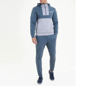 Sweat-shirt à capuche mi-zippé pour homme, de haute qualité, pour l'hiver, avec poche kangourou sur le devant, respirant, en polyester/coton, couleurs et tailles personnalisables - Product Image 3