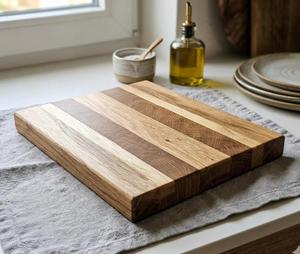 Tabla de Cortar Rectangular de Acacia Hecha a Mano, Tabla de Cocina Resistente para Verduras, Frutas, Carne, Preparación de Alimentos, Apta para Lavavajillas - Product Image 1