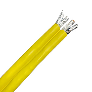 Câble S/FTP CAT7 <span class=keywords><strong>Duplex</strong></span> 2x4 paires, conducteur BC 23AWG, isolation PE, blindage en feuille d'aluminium par paire, tressage Al-Mg, gaine LSZH, couleur Jaune - Product Image 1