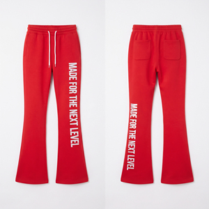 Pantalon de survêtement oversize en molleton imprimé, coupe évasée, style streetwear décontracté, taille haute à cordon de serrage, style pyjama - Product Image 6