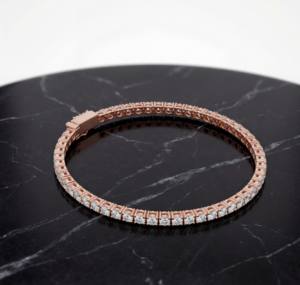 Bracelet tennis en diamant de laboratoire classique en or rose en or 14K 18K Bijoux fins élégants et luxueux pour femmes Éclat intemporel - Product Image 4