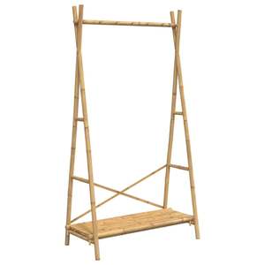 Porte-vêtements en bambou naturel 40,2 x 19,7 x 74,8 pouces avec un design élégant et écologique - Product Image 2