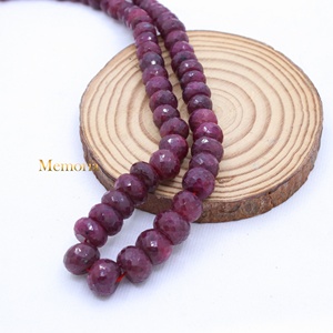 Wholesale Natural Ruby Faceted Rondelle <b>Beads</b> 526CT Single Strand Memoria Jewels - Product Image 5