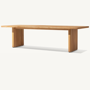 Table rectangulaire en teck au style moderne et épuré, idéale pour les salles à manger extérieures et durable. - Product Image 2