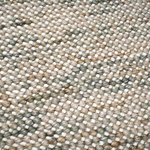 Tapis texturé beige abstrait, tissé à la main, antidérapant, moderne, neutre, en laine/coton, aspect naturel, pour salon et chambre - Product Image 4