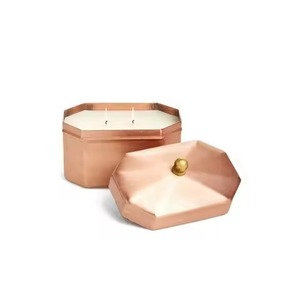 Minimalist Metal Candle Jar Elegant Candle Holder Container Wedding Party Centerpiece Decoration - Product Image 1