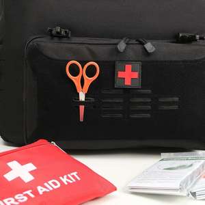 Bolsa Táctica de Emergencia Impermeable Negra, Kit de Primeros Auxilios de Gran Capacidad con Compartimento Principal Abierto y Bolsas Modulares - Product Image 3