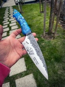 8-Inch Damascus Cross-Border Japanese Chef <b>Knife</b> Polished Eco-Friendly Resin Handle Kiritsuke Designer Dining <b>Knife</b> - Product Image 1