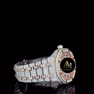 Montre de luxe classique pour homme en moissanite, boîtier carré 41 mm, mouvement mécanique ETA, lunette en cristal saphir, puissance VVS, analogique 20 mm - Product Image 2
