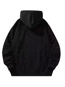 2026 Women's Winter Lined Anti-shrink Bling <b>Rhinestone</b> Hoodie Long Sleeve Casual Pullover with Drawstring Hood and Front Pocket - Product Image 5
