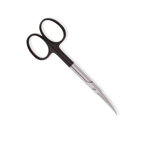 Ciseaux professionnels Supercut Iris 4,5” à lames courbées de précision, aiguisées et dentelées, anneaux noircis pour coupes chirurgicales fines - Product Image 2