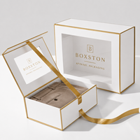 Boîte cadeau de luxe pliable avec ruban personnalisé, imperméable, en éponge, pour vêtements haut de gamme, emballage de vêtements premium