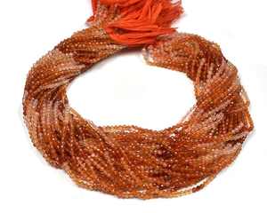 Perles de cornaline naturelle micro-facettées 2,5 mm, perles de cornaline en vrac pour la fabrication de bijoux, vente en gros, approvisionnement en vrac - Product Image 6