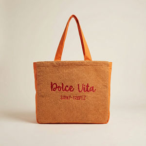 กระเป๋าผ้าฝ้ายกันน้ำแบบกำหนดเองสำหรับผู้หญิง กระเป๋าช้อปปิ้งแบบมีซิป เป็นมิตรกับสิ่งแวดล้อม ใช้ซ้ำได้ สำหรับใช้ที่ชายหาด ผลิตจาก PVC โรงงานรับผลิตแบบ OEM/ODM - Product Image 3