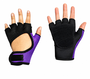 Gants de fitness pour femmes, demi-doigts, pour la musculation, le cyclisme, l'entraînement, respirants, antidérapants, rose et noir - Product Image 3