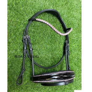 Brida de Doma para Caballo de Cuero Genuino con Frontal de Cristal, Narquera Acolchada, Brida Anatómica y Equipo Ecuestre - Product Image 1