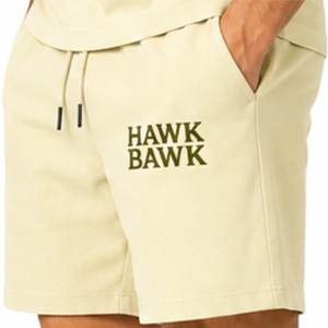 Shorts en maille pour hommes, légers, décontractés, avec cordon de serrage, texture respirante, taille élastique décontractée, style décontracté, logo frontal respirant - Product Image 3