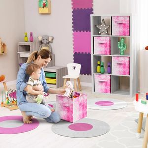 Set di 6 Cubi di Stoffa Colorati per Organizzazione, Contenitori Pieghevoli da 11 Pollici con Manici, Scatole Pieghevoli per Armadio - Product Image 3