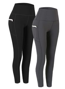 High Waist Women Leggings Full Length Solid Color Stretch Breathable Quick Dry <b>Tummy</b> <b>Control</b> Sporty Yoga Pants Keep Warm Pockets - Product Image 2