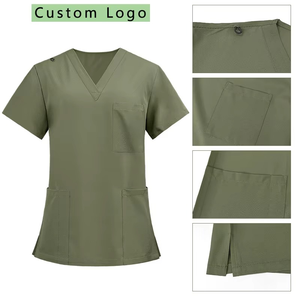 Tenues d'infirmière orange pour hommes et femmes, uniformes médicaux confortables pour hôpital, ensembles haut et pantalon, vêtements d'allaitement doux et extensibles, vente en gros - Product Image 2