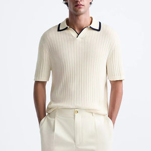 Camisetas de Diseño Oversize de Manga Corta, Tejido de Punto, Logotipo Bordado, Algodón de Alta Calidad, Polo de Golf para Hombre - Product Image 1