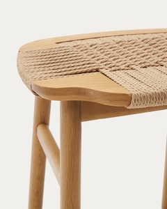 Elegant Teak <b>Dining</b> <b>Chair</b> with Curved Back and Rope Weaving – Comfortable Wooden <b>Chair</b> for Restaurant, Cafe & Modern Living - Product Image 3