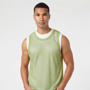 Unisex Fishnet <b>Mesh</b> Tank <b>Top</b> Sleeveless O-Neck 100% Polyester Sheer <b>Mesh</b> Tank <b>Tops</b> Quick Dry Lightweight Sexy Sleeveless <b>Tops</b> - Product Image 5