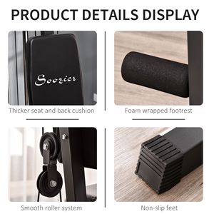 Estación de Gimnasio Multifuncional para el Hogar, Banco de Ejercicios Completo de 58.25L X 42.5W X 81.5H, Centro de Fitness Negro - Product Image 3