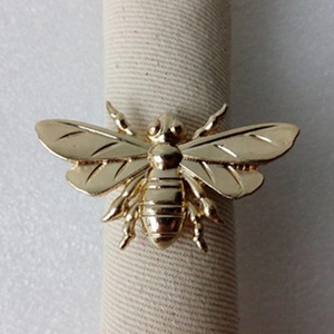 New Fashionable Embossed <b>Bee</b> Silver plated Stainless Steel Elegant Decoration napkin ring high quality royal napkin ring - Product Image 3
