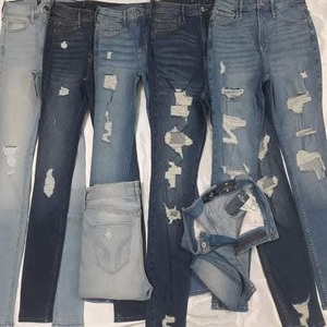 Jeans droits déchirés délavés pour hommes, style décontracté, en coton élasthanne, à prix super bas, lot de stock FOB 4,50-6,50 $ - Product Image 2