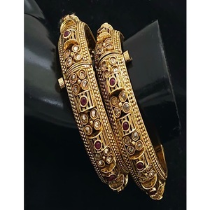 Bracelets Ouvertables Chic en Laiton Plaqué Or de Qualité Supérieure avec Moissanite, Ensemble de Deux Pièces, pour Femme, Collection Mariage - Product Image 1