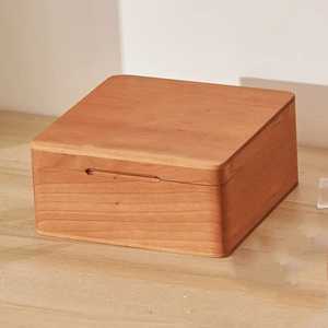 Handcrafted Hinged Wooden Box Open Lid Brass Latch <b>Storage</b> <b>Chest</b> Rectangular Wooden Keepsake Box Desktop Organizer Case - Product Image 3