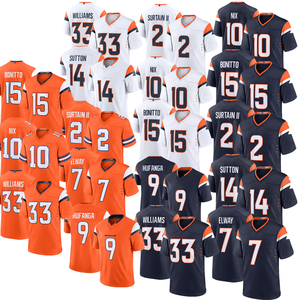 Maillot de football bleu marine et orange respirant avec broderie 3D et numéro imprimé, taille adulte et grande taille, maillot de sport - Product Image 6