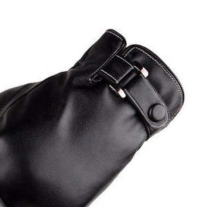 Elegantes Guantes de Conducción de Cuero para Hombre con Forro de Malla Transpirable, Diseño de Dedos Completos Suave y Flexible con Cierre Ajustable Antideslizante - Product Image 3