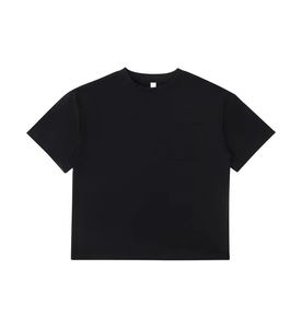 เสื้อยืดคอกลมแขนสั้นสีเขียวมะกอก มีกระเป๋าหน้าอก ทรงปกติ ผ้าฝ้ายถัก สำหรับผู้ชาย สไตล์ลำลอง สีพื้น - Product Image 4