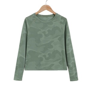 Camiseta Deportiva de Manga Larga con Diseño de Camuflaje para Otoño/Invierno, Cuello Redondo, para Mujer, Ideal para Maratón, Running y Fitness - Product Image 6