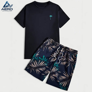 Breathable Men T-Shirt And Short <b>Set</b>, 2 Pieces Men’s Latest Style Make Own Out Door Wear Comfortable Short Shirt <b>Sets</b> - Product Image 1