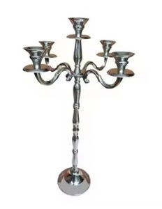 5 Arms Gold Shiny Polished Hand Craft Tall Metal Royal <b>Candelabra</b> Centerpiece Gold Powder Coated Decorative Metal <b>Candelabra</b> - Product Image 2