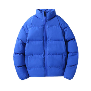 Chaqueta acolchada con capucha para hombre, color negro brillante, gruesa, para invierno, con relleno de plumón, a prueba de viento, con cierre de cremallera. - Product Image 4
