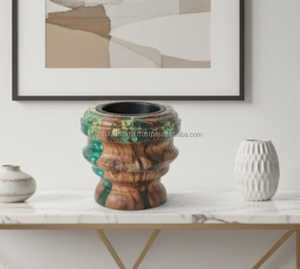 Bâtons d'encens arabes Bakhour Bakhoor Dukhoon support époxy et bois avec parfum de coriandre fait à la main cadeau de mariage religieux Mubkhar - Product Image 5