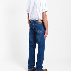 OEM Top Selling Custom Logo Men's Baggy <b>Jeans</b> Loose Fit Wide Leg Denim Pants Relaxed Casual Trousers with Zipper <b>Button</b> - Product Image 3